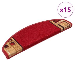самоклеящийся коврик для лестницы 15 шт, красный, 65x21x4 см