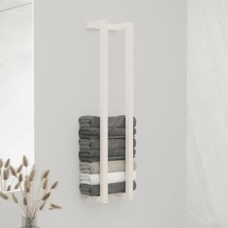 вешалка для полотенец, белая 23x18x110 см, сосна