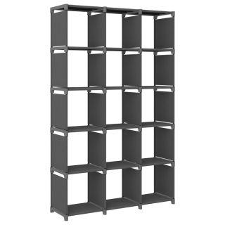 Полка для показа 15 кубов, серая, 103 x 30 x 175,5 см, ткань