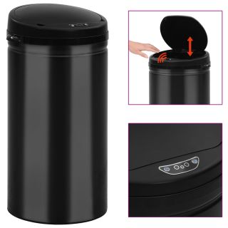 automaatanduriga prügikast 50 l süsinikteras, must