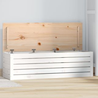 hoiukast, valge, 109x36,5x33 cm, männipuit
