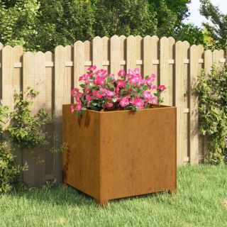 jalgadega taimekast, rooste, 42 x 40 x 43 cm, Corten teras