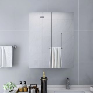 vannitoa peegelkapp, valge, 60 x 15 x 75 cm, MDF