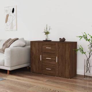 puhvetkapp, pruun tamm, 91 x 29,5 x 65 cm, tehispuit