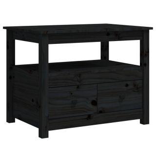 журнальный столик, черный, 71 x 49 x 55 см, сосна