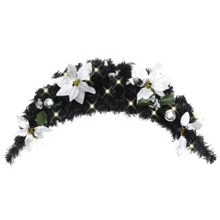 jõulukaar LED-tuledega, must, 90 cm, PVC