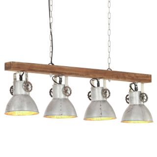 tööstuslik laelamp, hõbedane, E27, mangopuit