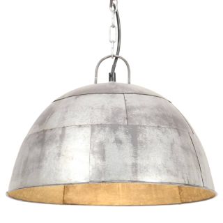 tööstuslik vanaaegne laelamp 25 W hõbedane, ümmargune 41 cm E27
