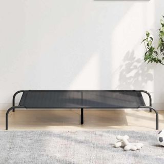 kõrgendatud koeravoodi must 130x80x20 cm tekstiilist terasest