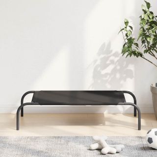 kõrgendatud koeravoodi must 90x50x20 cm Oxfordi kangas ja teras
