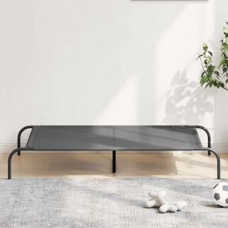 kõrgendatud koeravoodi hall 130x80x20 cm tekstiilist terasest