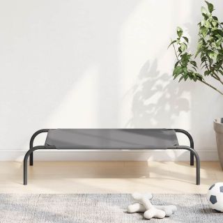 kõrgendatud koera voodi hall 90x50x20 cm Oxfordi kangas teras