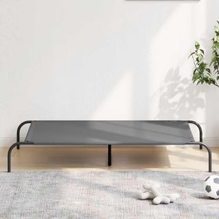 kõrgendatud koera voodi hall 130x80x20 cm Oxfordi kangas teras