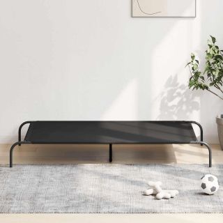kõrgendatud koeravoodi must 150x90x20 cm Oxfordi kangas teras
