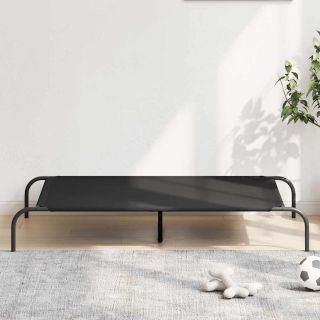 kõrgendatud koeravoodi must 130x80x20 cm Oxfordi kangas teras