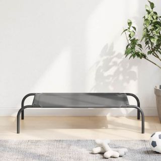 kõrgendatud koeravoodi hall 90x50x20 cm tekstiilist ja terasest