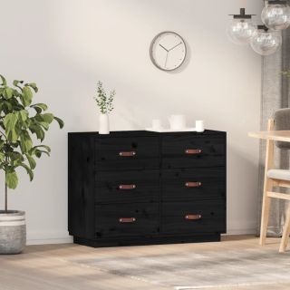 puhvetkapp, must, 100x40x75 cm, täismännipuit