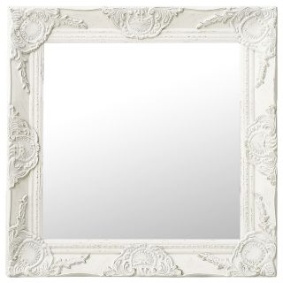 Зеркало настенное в стиле барокко 50 x 50 см, белое