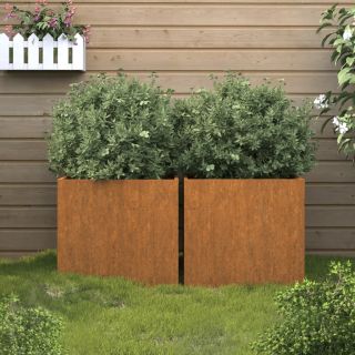 taimekast, 2 tk, 32x30x29 cm, Corten teras