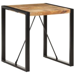Обеденный стол, 70 x 70 x 75 см, прочное необработанное дерево манго.