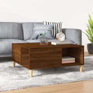 журнальный столик, коричневый дуб, 80x80x36,5 см, искусственное дерево