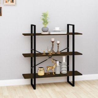 Книжный шкаф, дымчатый дуб, 100x30x105 см, искусственное дерево