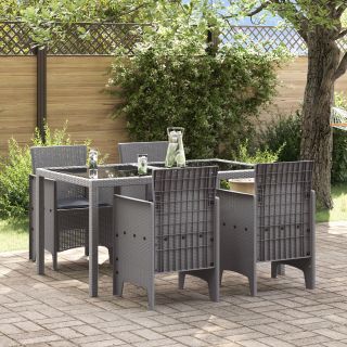 Aedtoolid polsterdatud - 4 tk Helehall Polü Rattan