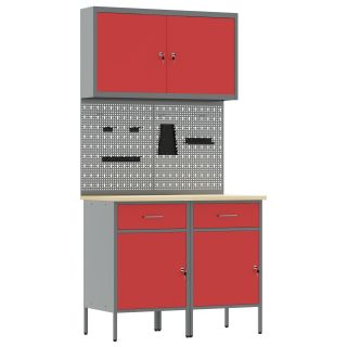 5-osaline töölaua komplekt, punane teras