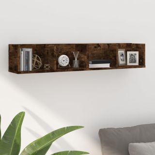 Полка настенная для CD, копченый дуб, 100 x 18 x 18 см, искусственное дерево
