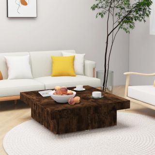 журнальный столик, копченый дуб, 90x90x28 см, искусственное дерево