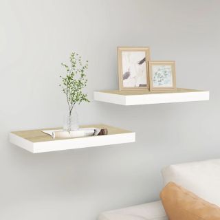 seinariiulid, 2 tk, tamm ja valge, 40 x 23 x 3,8 cm MDF