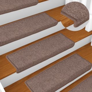 Коврики для лестницы 15 шт., 65x21x4 см, коричневые