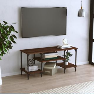 Тумба под телевизор, коричневый дуб, 102x35x45,5 см, искусственное дерево