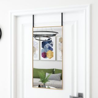 Зеркало дверное, золотое, 40 x 80 см, стекло и алюминий