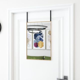 Зеркало дверное, золотое, 40 x 60 см, стекло и алюминий