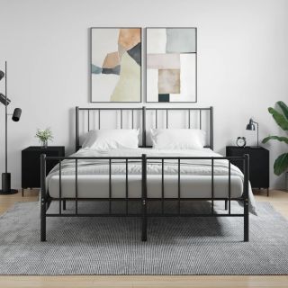 Тумбочки прикроватные 2 шт, черные, 40 x 40 x 50 см, искусственное дерево