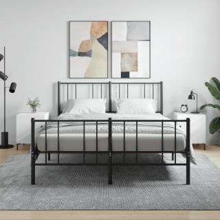Тумбочки прикроватные 2 шт, белые, 40 x 40 x 50 см, искусственное дерево