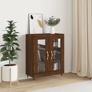 puhvetkapp, pruun tamm, 69,5 x 34 x 90 cm, tehispuit
