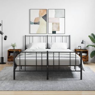 тумбочки прикроватные 2 шт., копченый дуб, 40 x 35 x 47,5 см, искусственное дерево