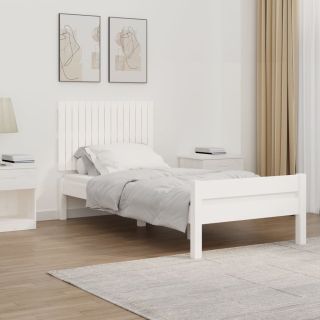 Изголовье кровати настенное, белое, 95,5x3x60 см, сосна