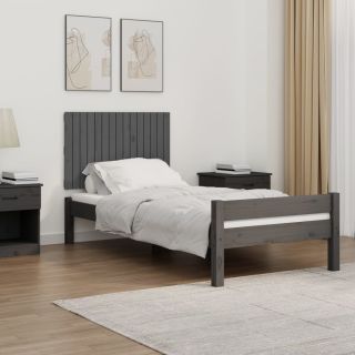 Изголовье кровати настенное, серое, 95,5x3x60 см, сосна