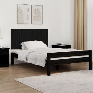 Изголовье кровати настенное, черное, 127,5x3x60 см, сосна