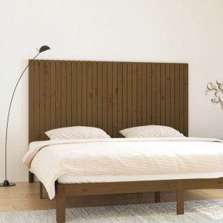 seinale kinnitatav voodipeats, meepruun, 204x3x110 cm männipuit