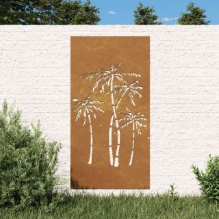 aia seinakaunistus, 105x55 cm, Corteni teras, palmipuu disain