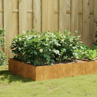 taimekast, 100 x 100 x 41 cm, Corten-teras
