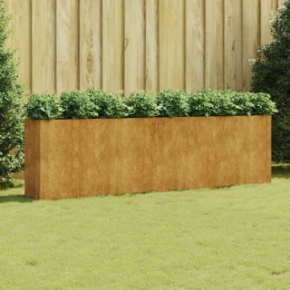 taimekast, 280 x 40 x 80 cm, Corten-teras