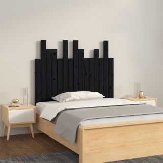 Изголовье кровати настенное, черное, 95,5x3x80 см, сосна