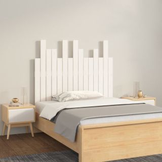 Изголовье кровати настенное, белое, 95,5x3x80 см, сосна