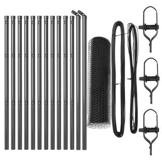 Kuusnurkne Aed Hall 0.8x25 m Teras,Aedapostid 13 tk Hall Ø32 mm 120 cm Galvaniseeritud Teras