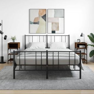 прикроватные тумбочки 2 шт., коричневый дуб, 35 x 34,5 x 70 см, искусственное дерево